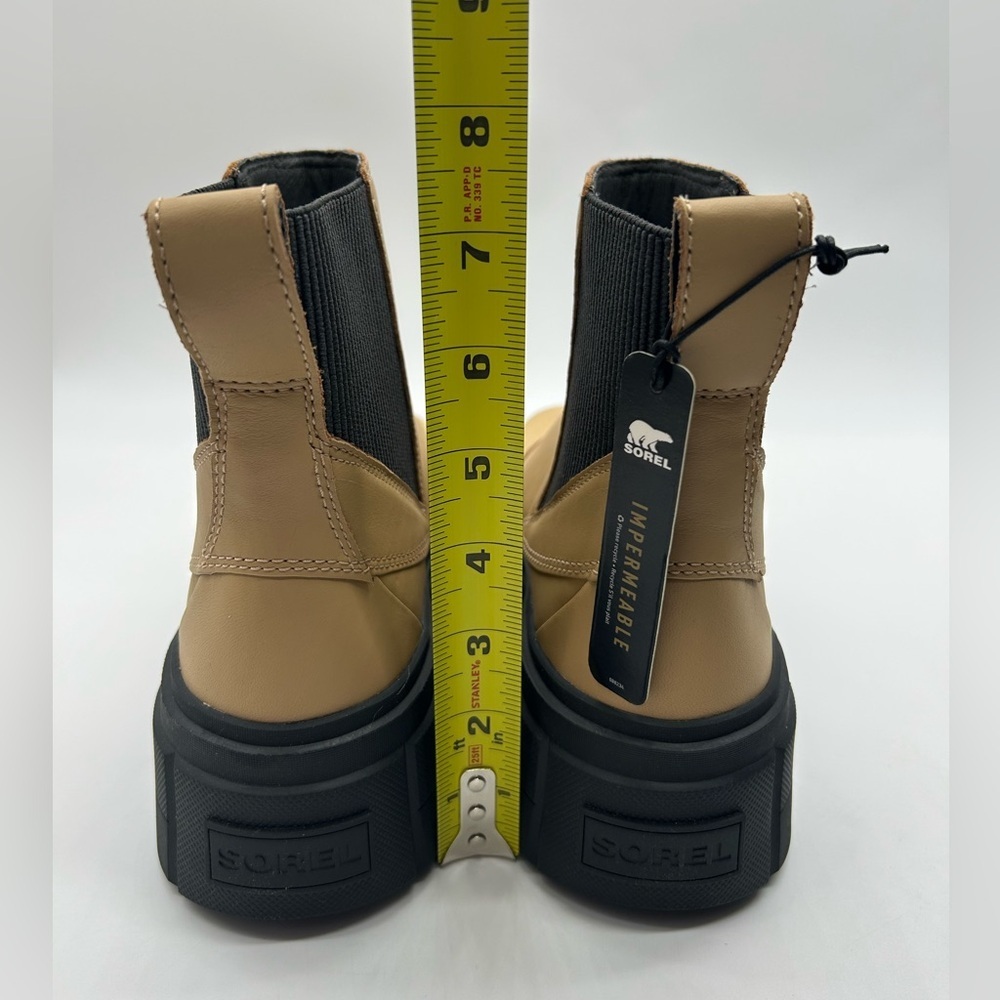 Sorel Caribou X Chelsea WP Tan Waterproof Chunky Lug Boots Women’s 10 New In Box - Picture 9 of 15